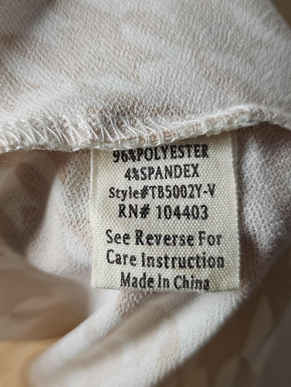 Flower & Feather Houndstooth Zip Front Blouse Tan Cream Medium Career Top - Picture 11 of 14
